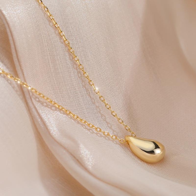 French Water Drop Pendant Necklace Female Niche Ins Style Korean Version Simple Light Luxury High Sense Fashion High Grade Collarbone Chain