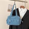 Spring New Large Capacity Washed Denim Shoulder Bag Lazy Style Student Simple Commuting Bag Casual and Minimalist Tote Bag