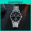 Men's Casual Blue Light Three-eyed Steel Strap Watch Quartz Movement Fashionable Gift Wholesale