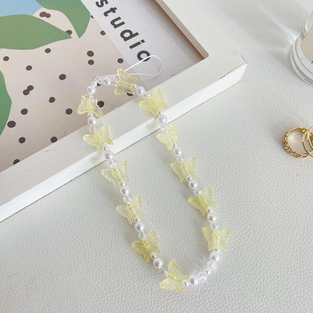 Telephone Jewelry Phone Lanyard Anti-Lost Rope Mobile Strap Beaded Chain Butterfly Phone Chains