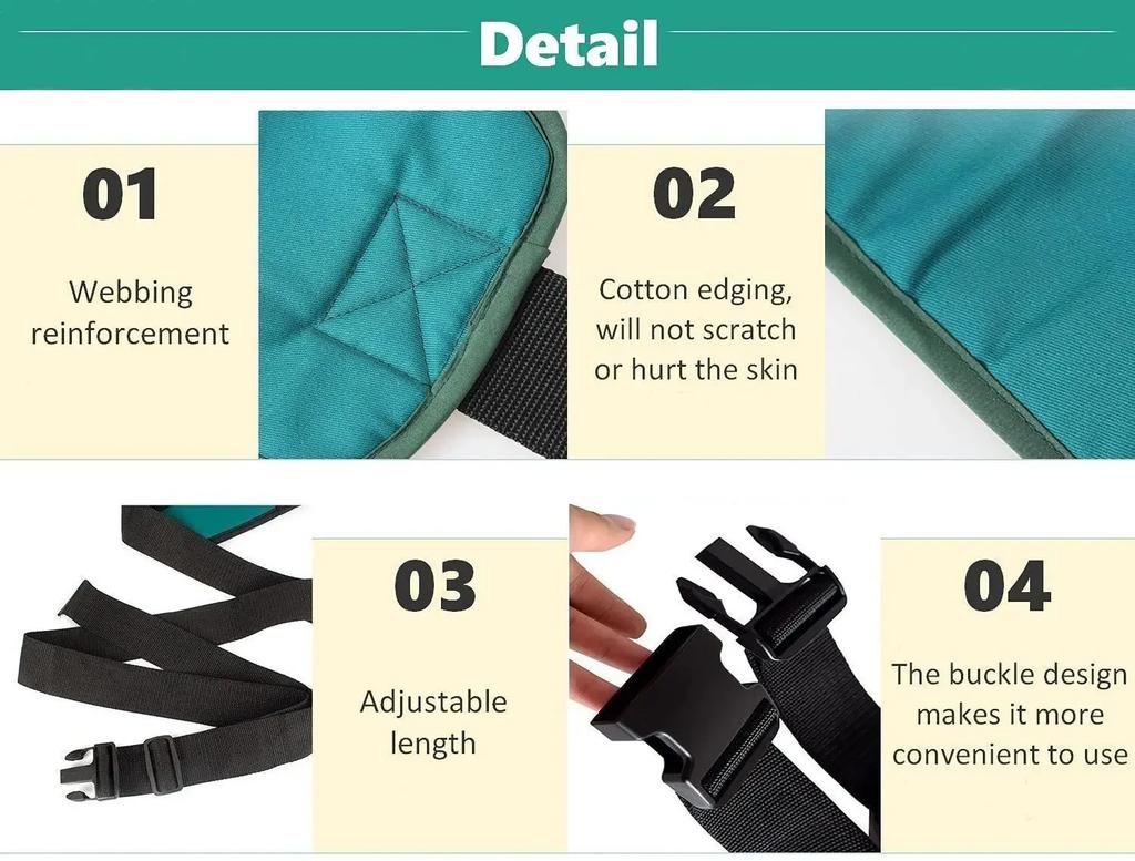 Pasy bezpieczeństwa do łóżka Regulowany pas ochronny Siedzisko wózka inwalidzkiego Ograniczenie pacjentów Mocowanie Wygodny pasek Bezpieczna opieka zdrowotna