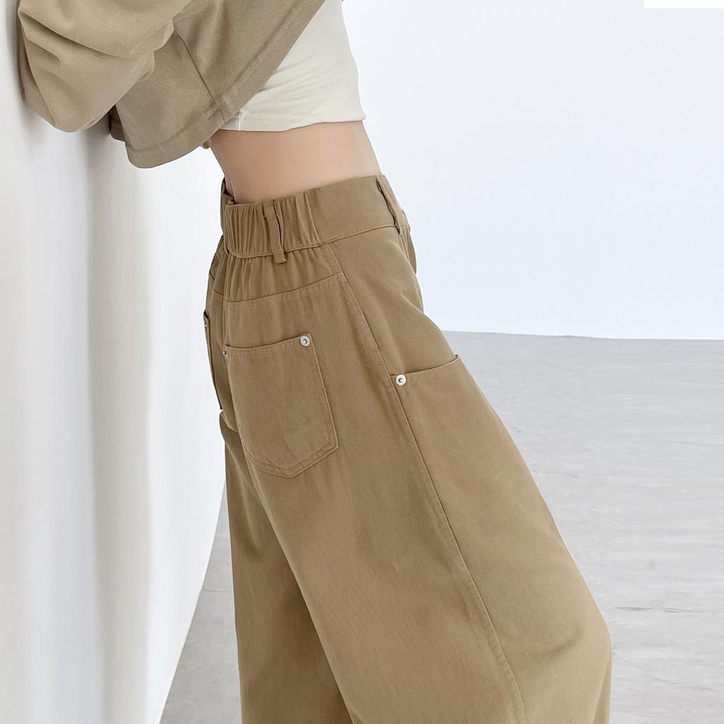 Wide leg pants women's autumn new straight pants high waist drape retro loose scimitar jeans