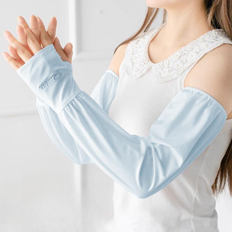 Summer women's thin loose and breathable ice silk outdoor arm sleeves cycling and driving ice sleeves