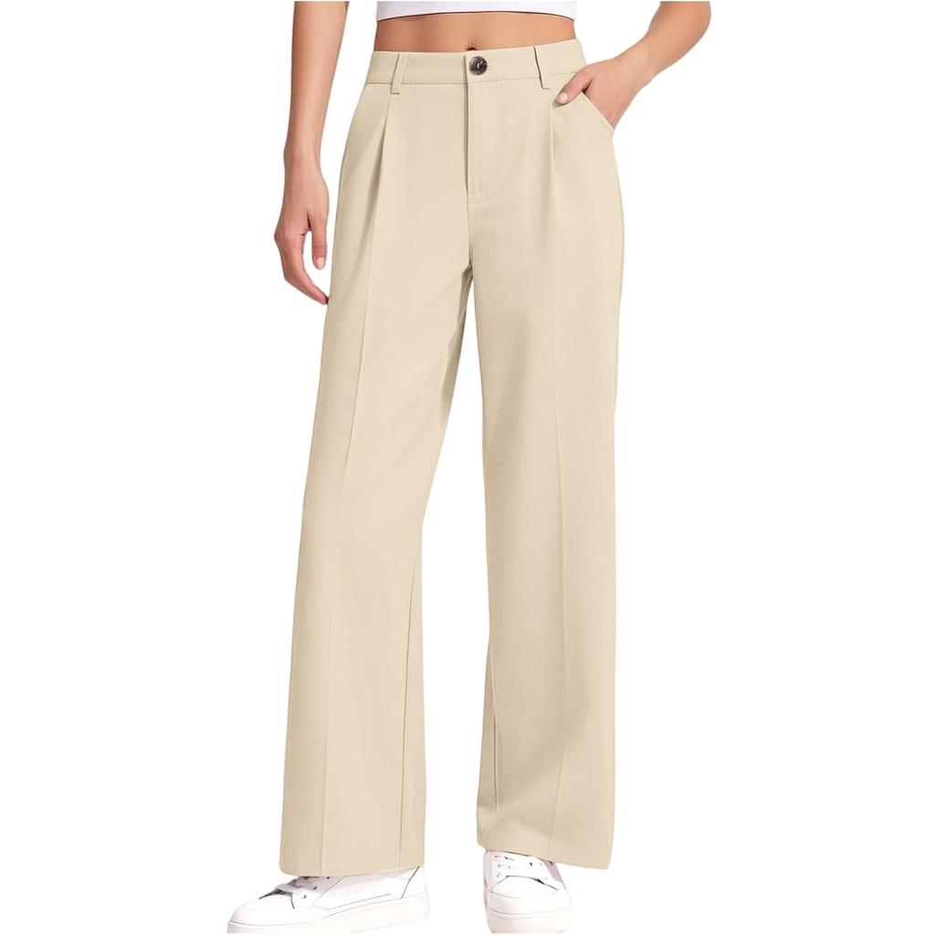 Girls High Waisted Versatile Color Casual Pants