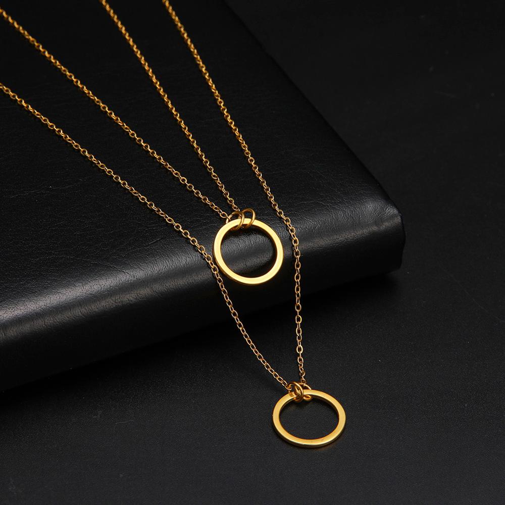 LIKGREAT Multi Layers Bar Coin Pendant Necklace Moon Star Cross Neckchain for Women Stainless Steel Chain Choker Jewelry NotFade