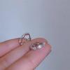 Minimalist Horse Eye Cubic Zirconia Geometric Ear Cuff with Rhinestone Inlay