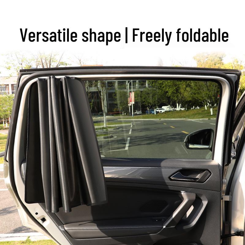 Magnetischer Auto-Fenster-Sonnenschutzvorhang mit verdicktem silberbeschichtetem Stoff für Seitenfenster