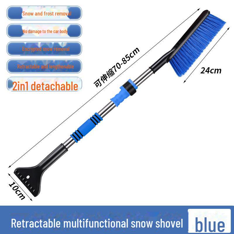 Car Retractable Snow Shovel & Brush: Winter Deicing and Frost Removal Tool for Windows and Glass