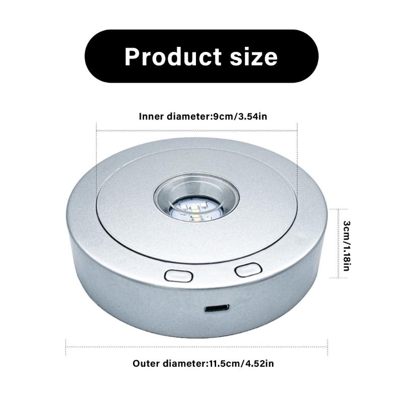 Adjustable Speed Rotating Light Stand 360 Degree Display Base Rotating Display Stand for Jewelry Artwork Display
