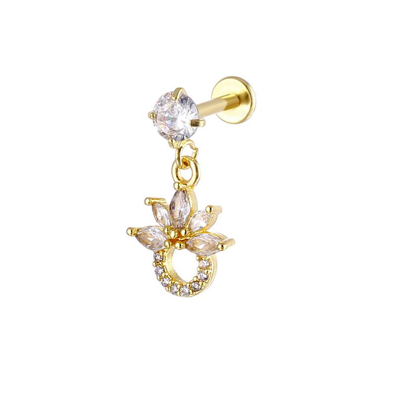 Internally Threaded Lip Stud Ear Cartilage Hoop Dangle Body Piercing Jewelry