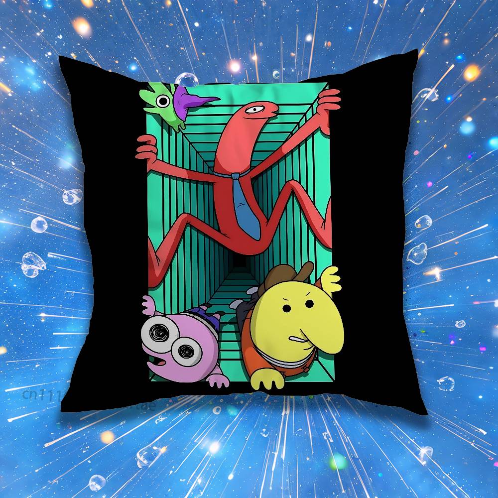 SSmiling FFriends Custom Pillow for Sofa Seat Chair DecorativeModern Home Decor Print Throw Cushion