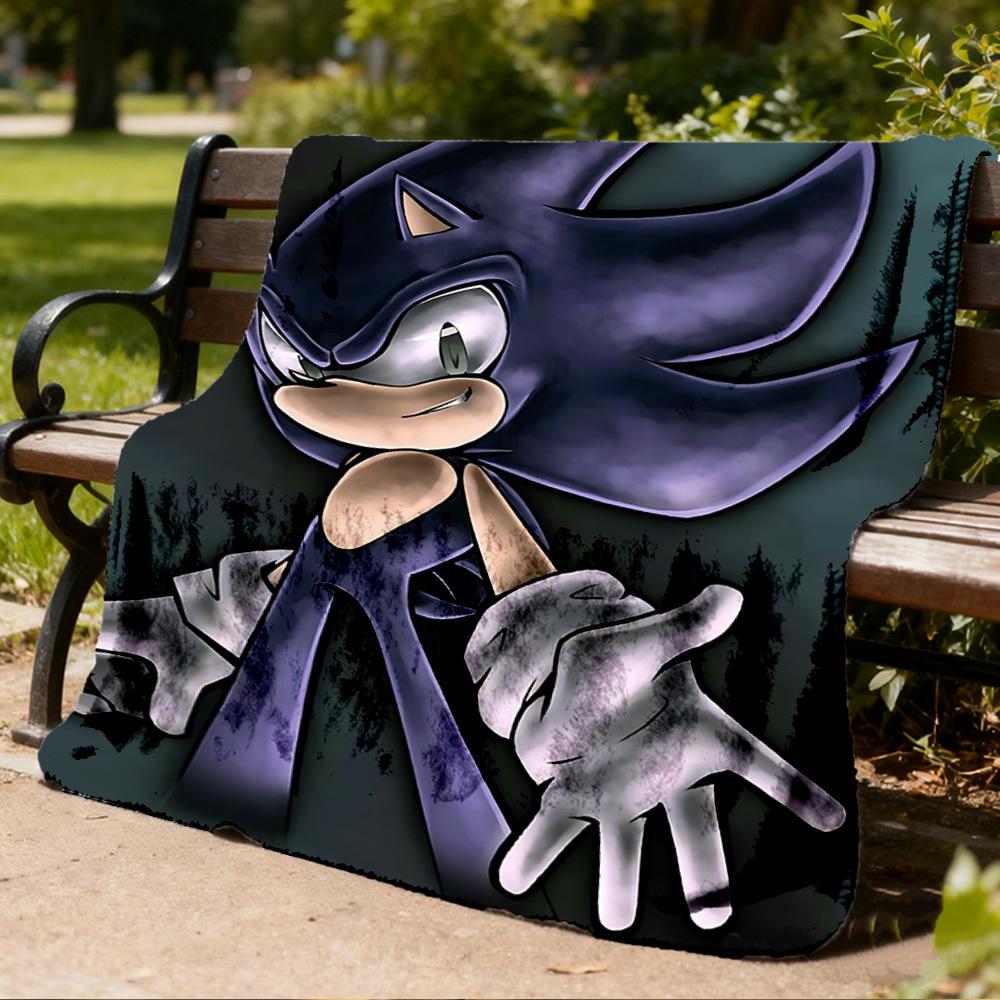 1pc Shadow the Hedgehog Outdoor Flannel Blanket, Soft,