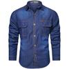 Autumn Denim Long Sleeve Shirt Men's Casual Cotton Washed Men's Denim Shirt