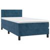 3141273 vidaXL Lit à sommier tapissier et matelas Bleu foncé 80x200 cm Velours