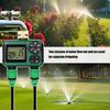 Robust Vattentät Dubbelzons Trädgårdsvattningstimer Mässingsinlopp Automatisk Sprinklerkontroller Med LCD-skärm