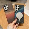 Carbon Fiber Texture Magnetic For Magsafe Case For Samsung S25 S24 S23 S22 Ultra Note 20 10 Plus Matte Ultra-Thin Hard PC Cover