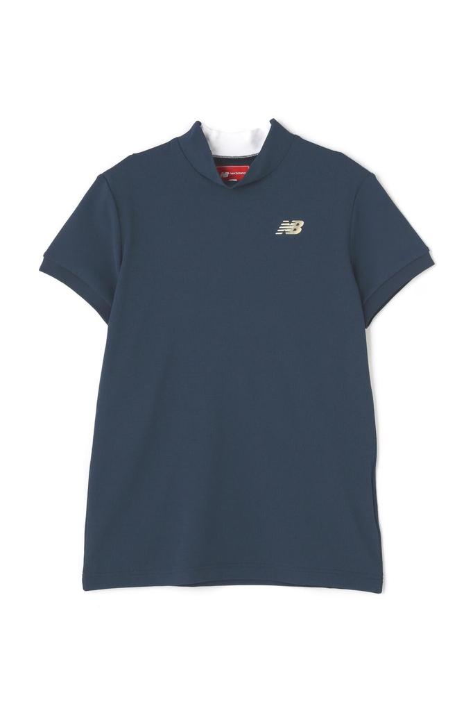 Golf Short Sleeve Mock Neck Shirt Sweat Quick 0 [New Balance] Women's (FIELDSENSOR EX Absorbent, Drying, Stretch) / 012-4166510 121_Navy [S]