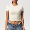 Double-Sided Nylon Tight Quick-Drying Exercise Short Sleeves T-shirt Pilates Tops Running Workout Clothes Yoga Clothes Short Sleeve Women