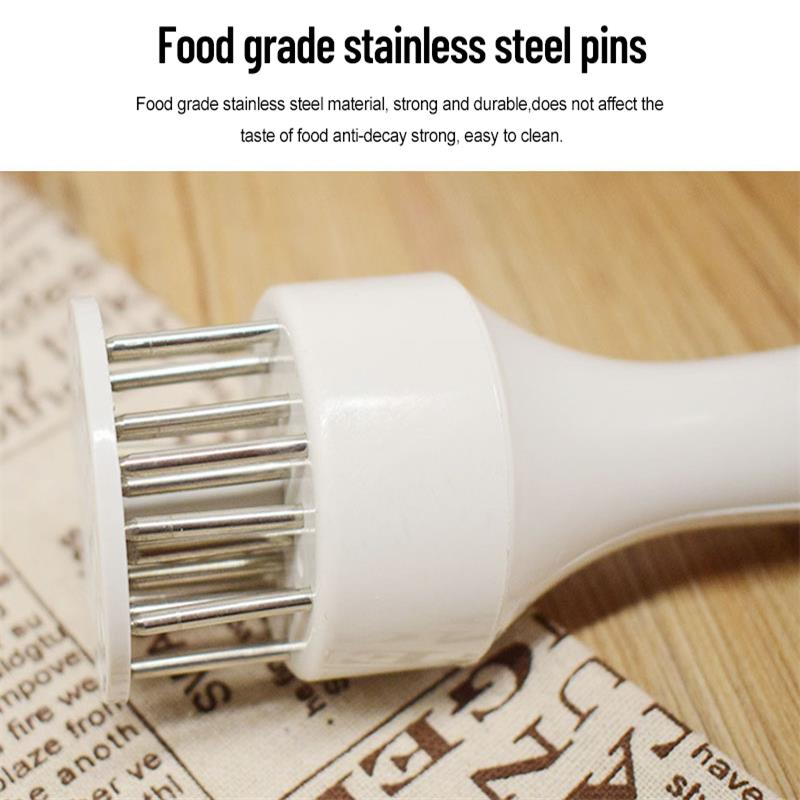 1Pc White Handheld Use Household Tender Meat Needle with Broken Tendons Pork Chop Chicken Chop Chicken Wings Meat Needle Hammer 4