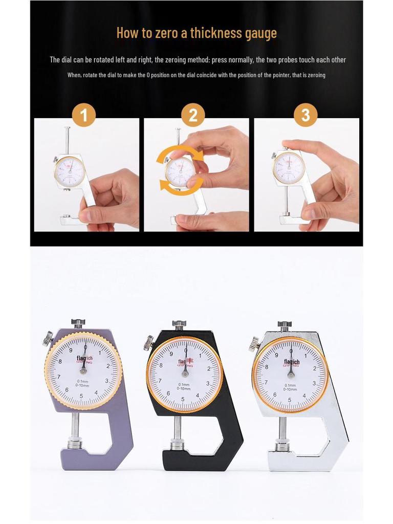 High-Precision 0.001 Micrometer Digital Thickness Gauge with Flat and Curved Tips