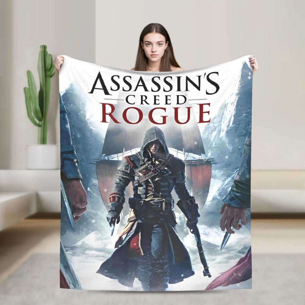 A-Assassin's Creed Deky Flanelové Vintage Teplá Přehozovádeka na přehoz Podzim/Zima