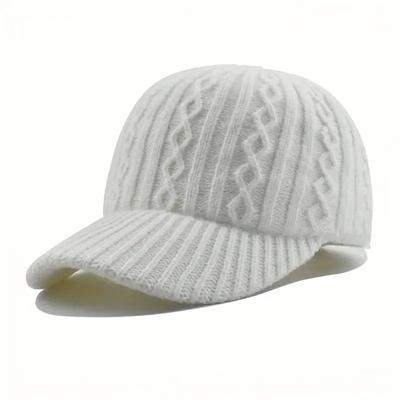 Trendige gestrickte Baseballkappe für Männer und Frauen - Herbst/Winter Mode Schirmmütze, vielseitig und warm