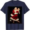 Santa Claus and Wife  Dance Christmas TShirt Women Unisex New Year Xmas Graphic T Shirts Vintage Religion Festival Cotton Tops Tee