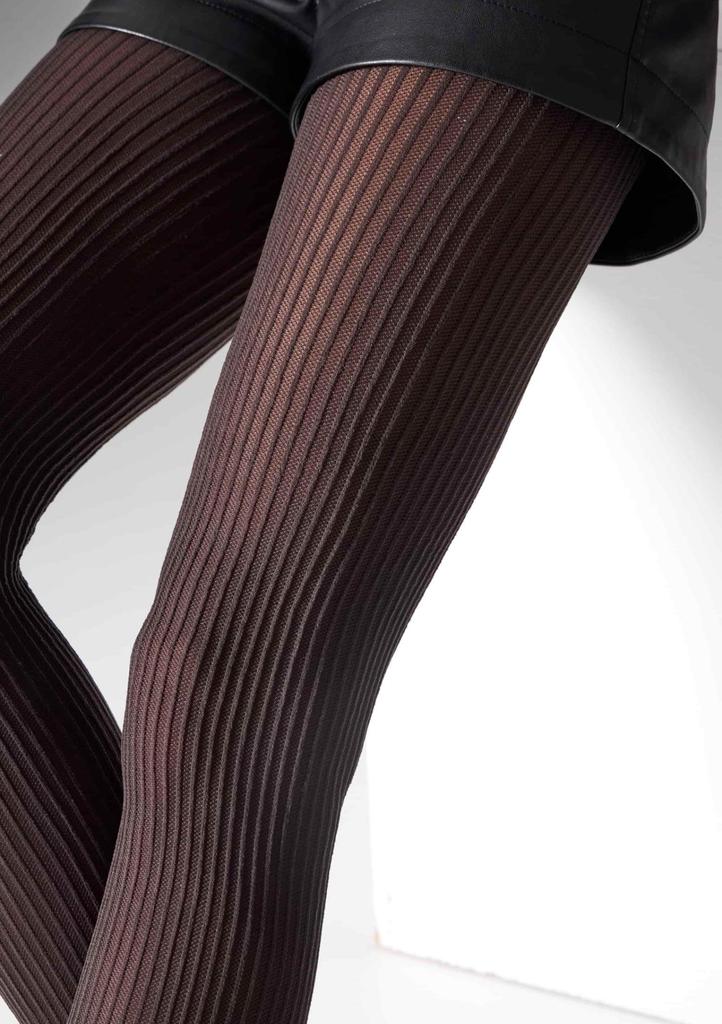 Braune Mikrofaser-Strumpfhose 70 Den Rippen 1944 Rib Legs
