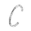 Viking Rune Engraved C-Shaped Twisted Titanium-Steel Bracelet