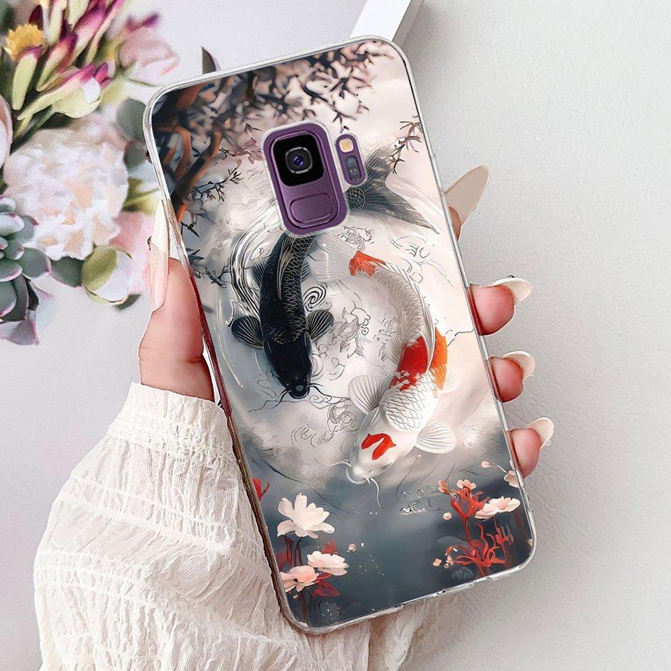 For Samsung Galaxy S9+ S9 Plus Case SM-G965F Cute Love Heart Strawberry Soft Silicone Cover on Samsung S9 S 9 SM-G960F TPU Coque