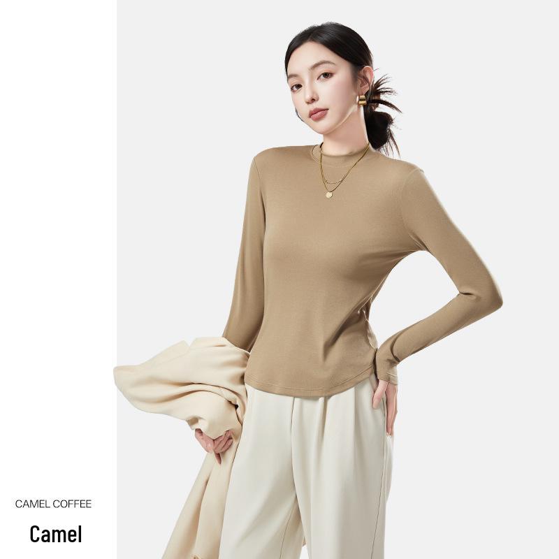 

Женский теплый базовый слой с длинным рукавом из антибактериального модала Lenzing S (for 80-100 jin) коричневый/бежевый