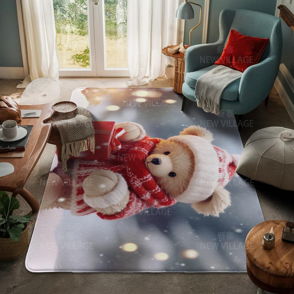 Hauseingangsteppich Fußmatte Haustür Wohnzimmer Bad Fuß Badezimmer rutschfest wasserabsorbierend Teppiche Bad Frohe Weihnachten Winter