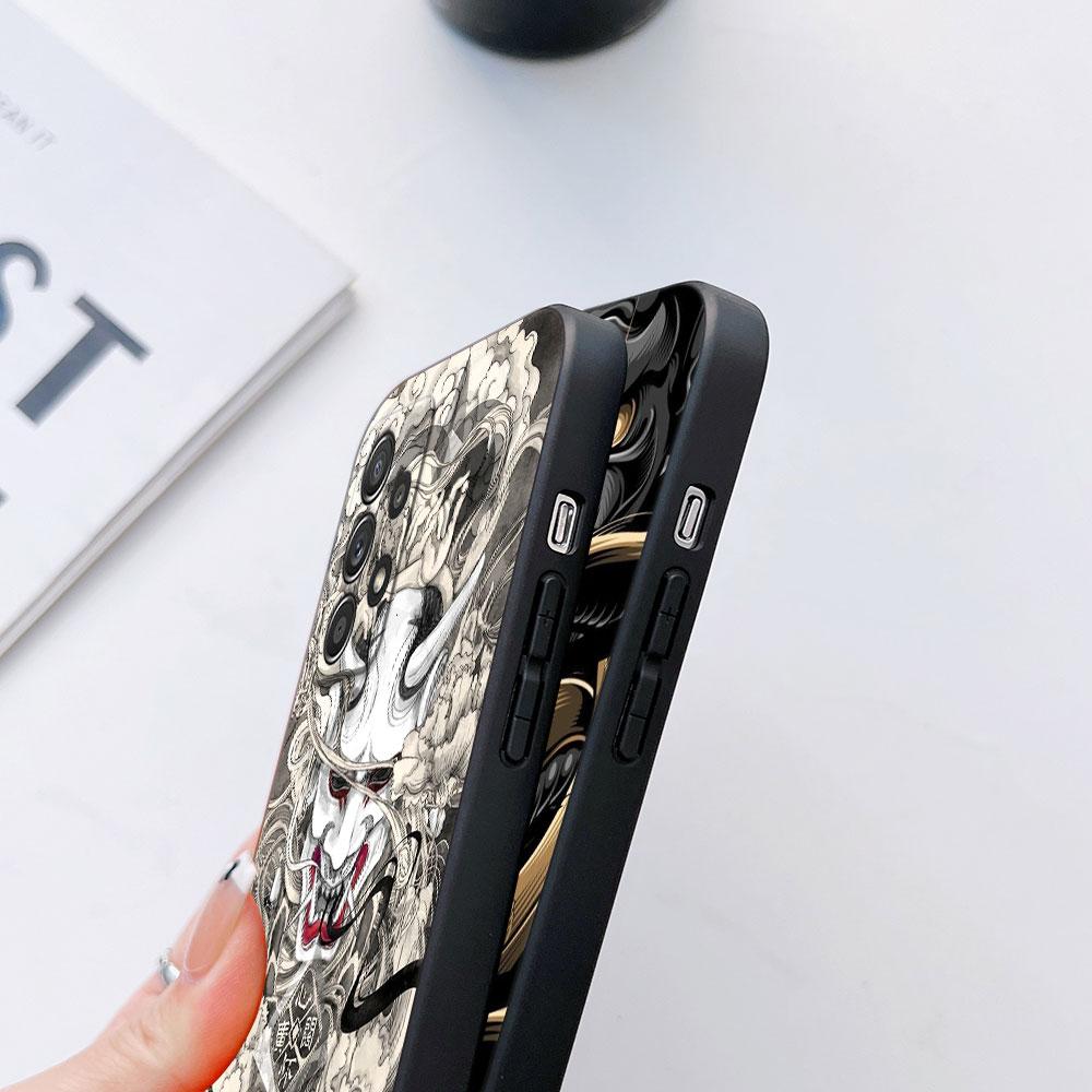 Samurai Ghost Hannya Ukiyo-E Mask Phone Case For Samsung S24 FE S25 Ultra A03 A04 A05 A06 A12 A13 A16 A26 A35 A36 A56 A55 Cover