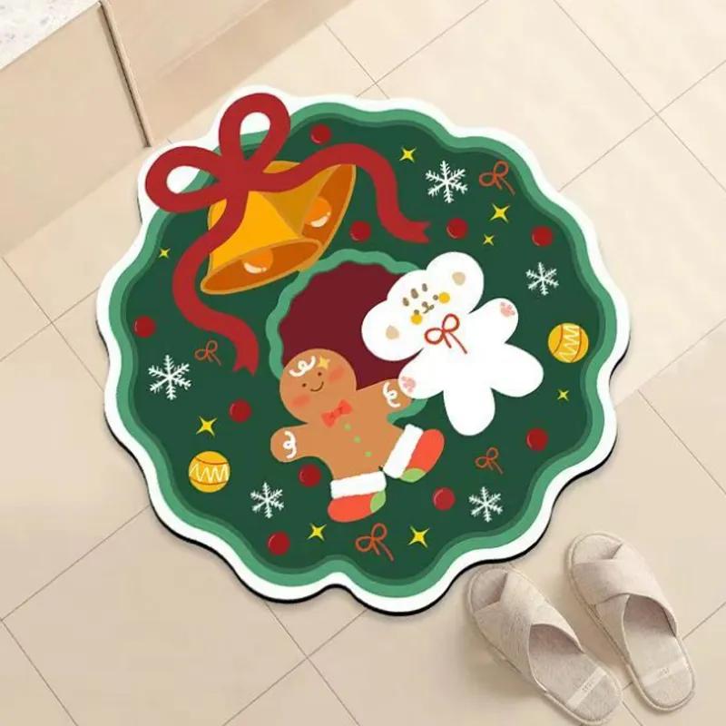 Alien Christmas Bells Bathroom Mats Soft Diatomaceous Earth Carpets Bathroom Mats Bathroom Floor Mats Christmas Decorations YA188