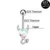 European & American Style G23 Titanium Zircon Devil Belly Button Ring, 14G Body Piercing Jewelry