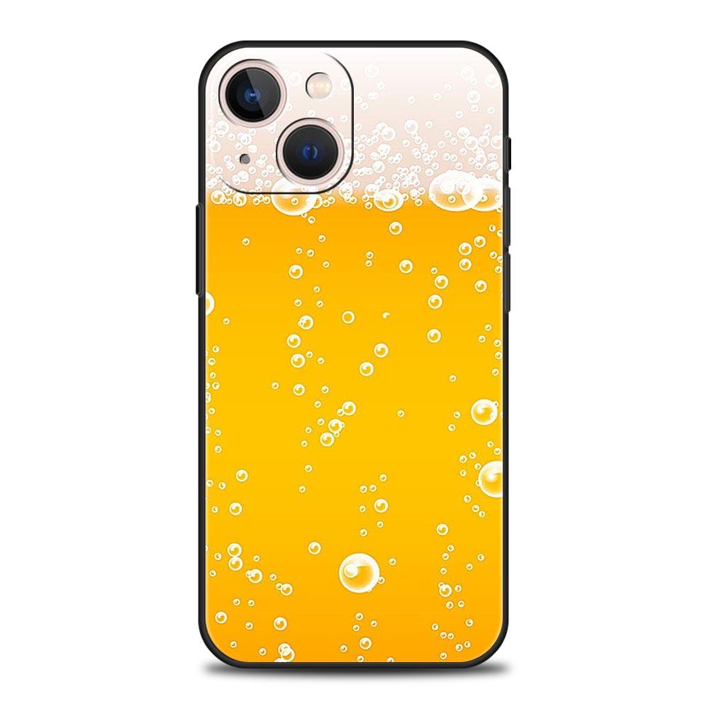 Alkohol Sommer Blase Für iPhone 11 12 13 15 14 Pro Max Handyhülle X XR XS 7 8 Plus SE 2020 Luxus Schwarz Silikon Hülle Funda