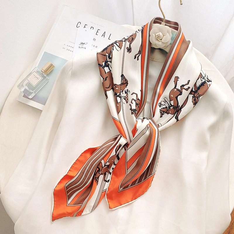 Summer new ink painter hand curling 91 square scarves in stock simulated silk twill temperament shawl manufacturer