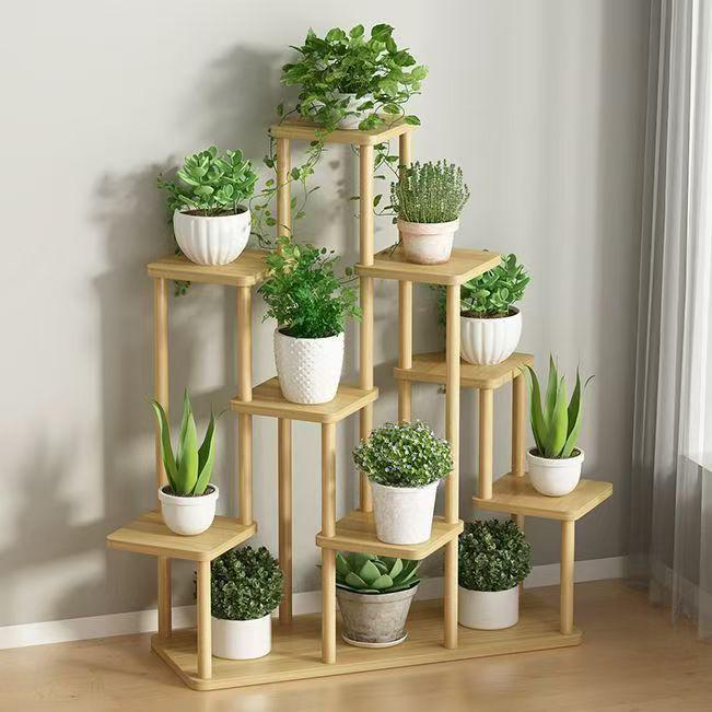 Iron Art Flower Stand with Wheels, Multi-tiered for Indoor/Outdoor Balcony Use