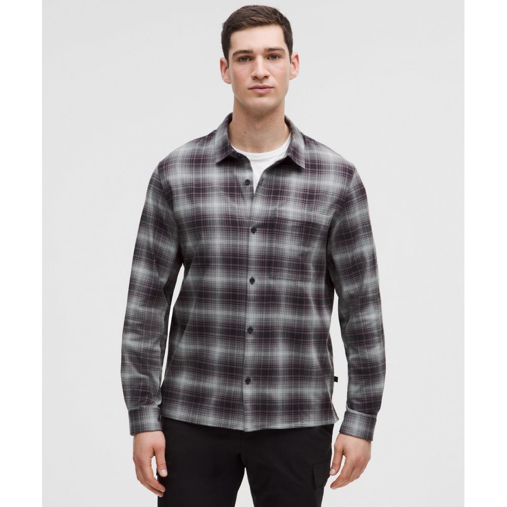 

Lululemon Рубашка верхняя из ворсовой ткани Fusion Plaid Black Silver Drop XXL