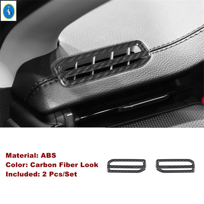 For Jeep Compass - Carbon Fiber Interior Gear Box / Engine Push / Glass Lift Button / Air AC Control Panel Cover Trim