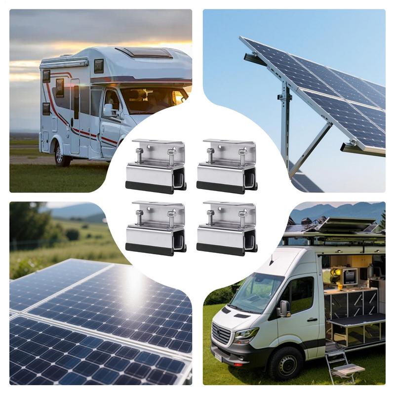 RV Solar Panel Mounting Brackets 4X Solar Panel Brackets Stainless Steel Photovoltaic Stand For Camping Trailer Yacht Wall Boat