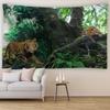 Primitive Forest Animal Tapestry Home Aesthetics Jungle Tiger Leopard Bear Wall Hanging Living Room Sofa Wall Background Cloth