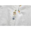 Spring Artistic Fresh Rabbit Embroidered White Long Sleeve Women's Shirt Student Versatile Button