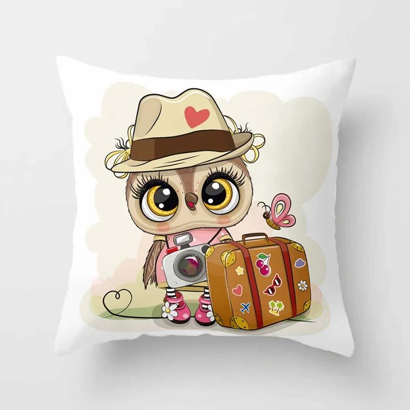 Cute Owl Cushion Covers Comfortable Pillow Cover x Decorative Pillows For Sofa Bed Car Throw Home Decor
