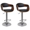 Day and Night - Day and Night Kitchen Stools 2 Pcs Synthetic Leather Curved Wood Black