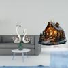 Porcelain Swan Figurine Collection with Acrylic Freestanding Decorative Table Decor Animal Statue