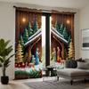 2 Pieces of HD Digital Yellow Curtains Tied Under the Christmas Tree Home Decoration Style Decoration Living Room Bedroom Wear R