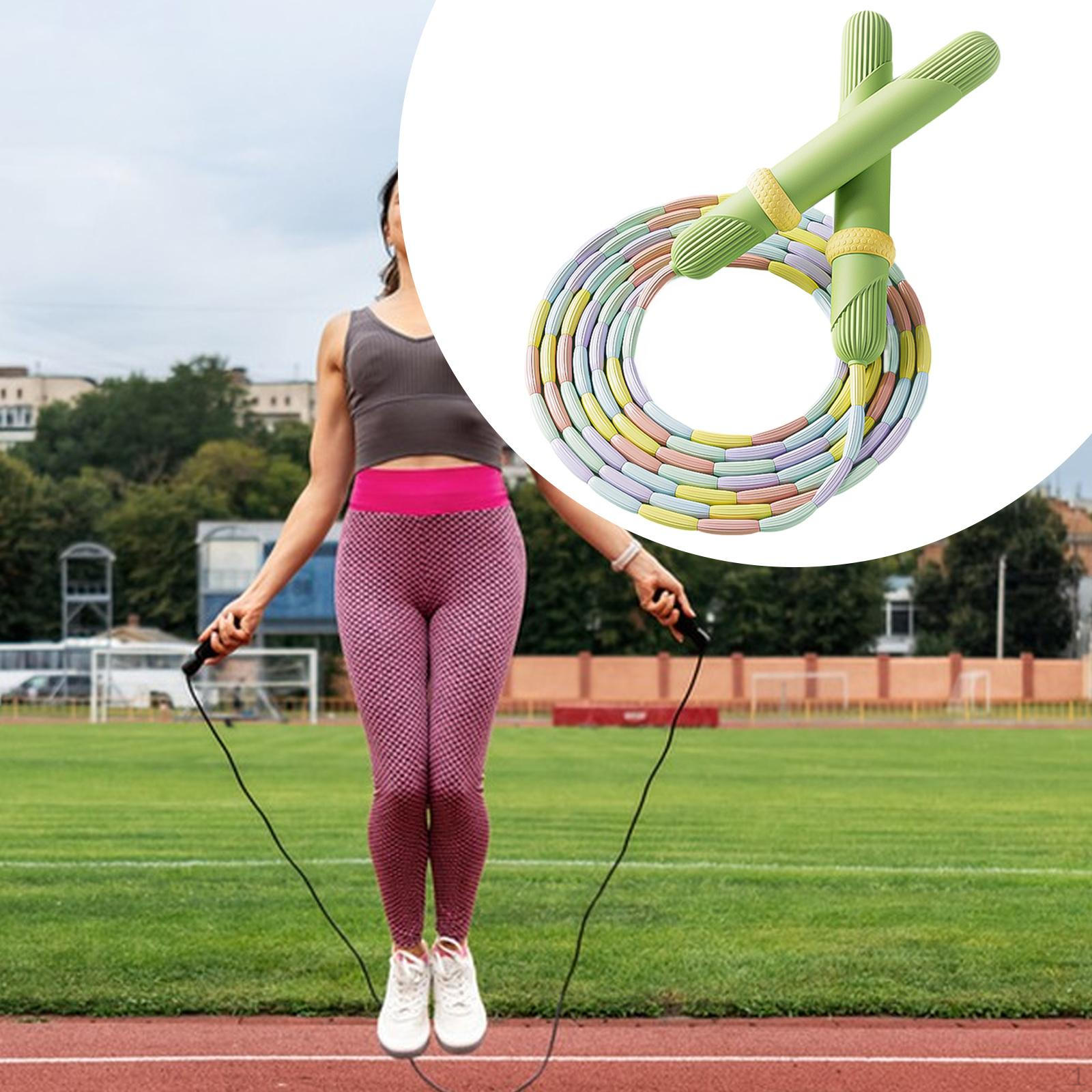 

Детская скакалка для упражнений и тренировок с нескользящими ручками, мягкая скакалка с бусинами для тренировок для зелёный