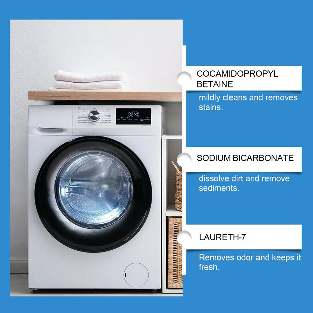 Washing Machine Cleaning Powder Dirt And Odors From Washing Machine Drums, Providing Multi Effect Cleaning And Freshening For Home Use.