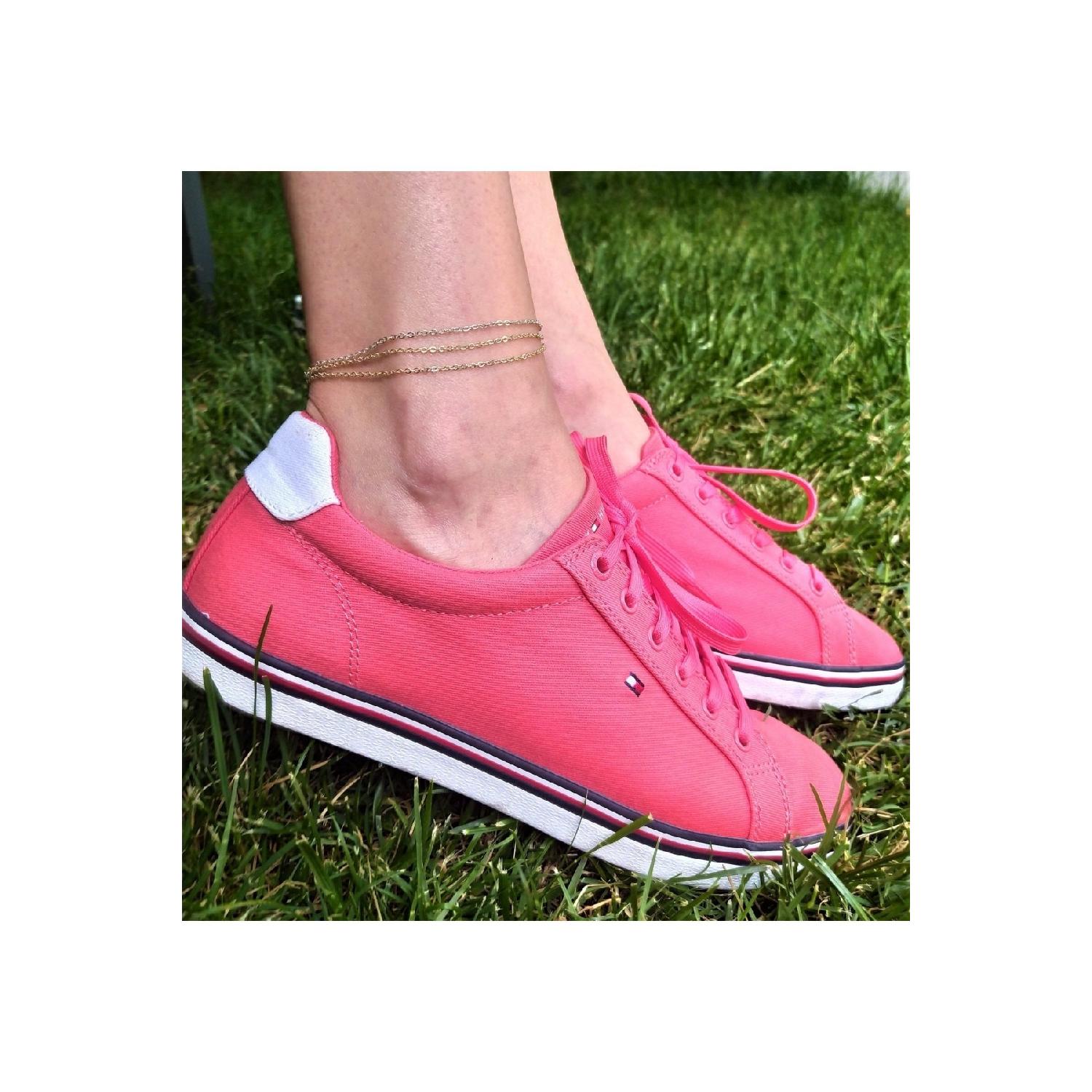 

Позолоченный и посеребренный ножной браслет с 3 цепочками